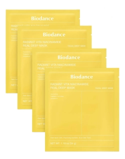 Biodance Гидрогелевая маска для лица с ниацинамидом для сияния кожи-Radiant Vita Niacinamide Real Deep Mask , 34г*4