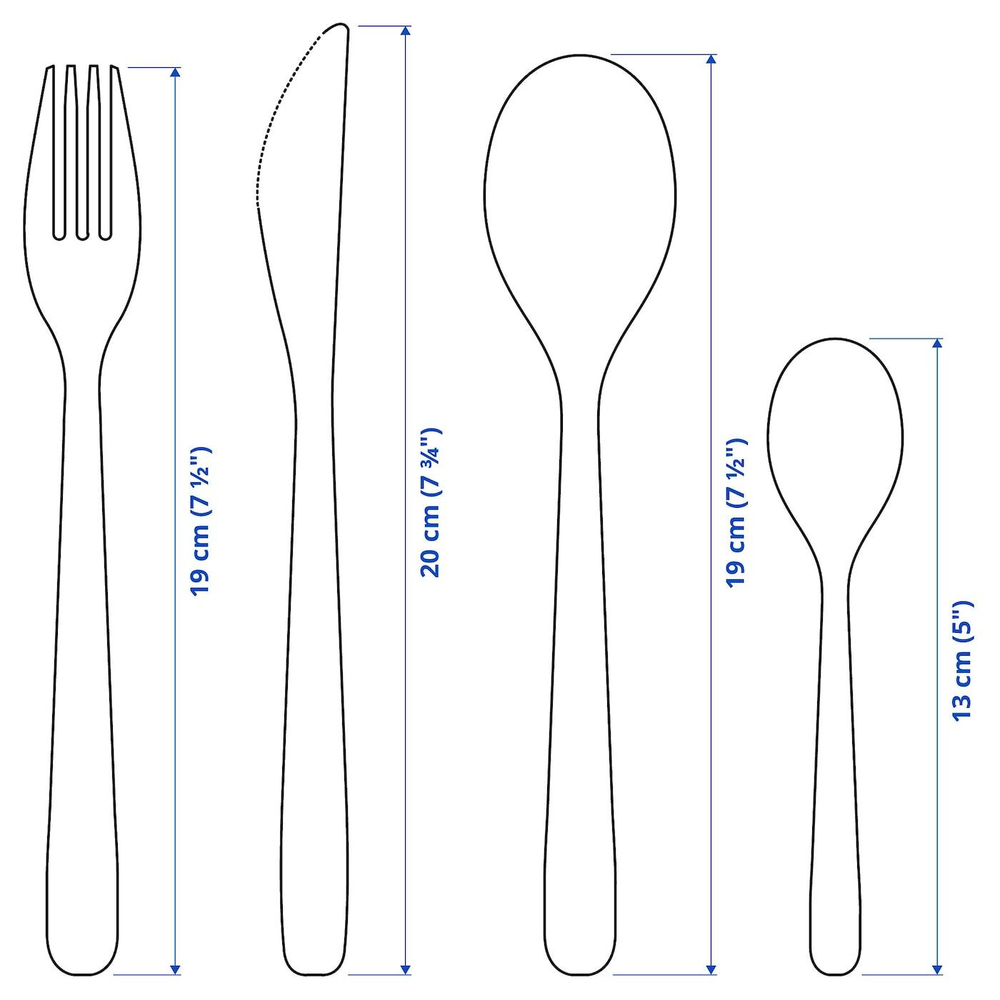 IKEA MOPSIG  (ИКЕА МОПСИГ)  -  Набор столовых приборов, 16 предметов.