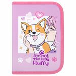 Пенал ПИФАГОР, 1 отделение, полиэстер, 19х13 см, "Fluffy akita", 272284