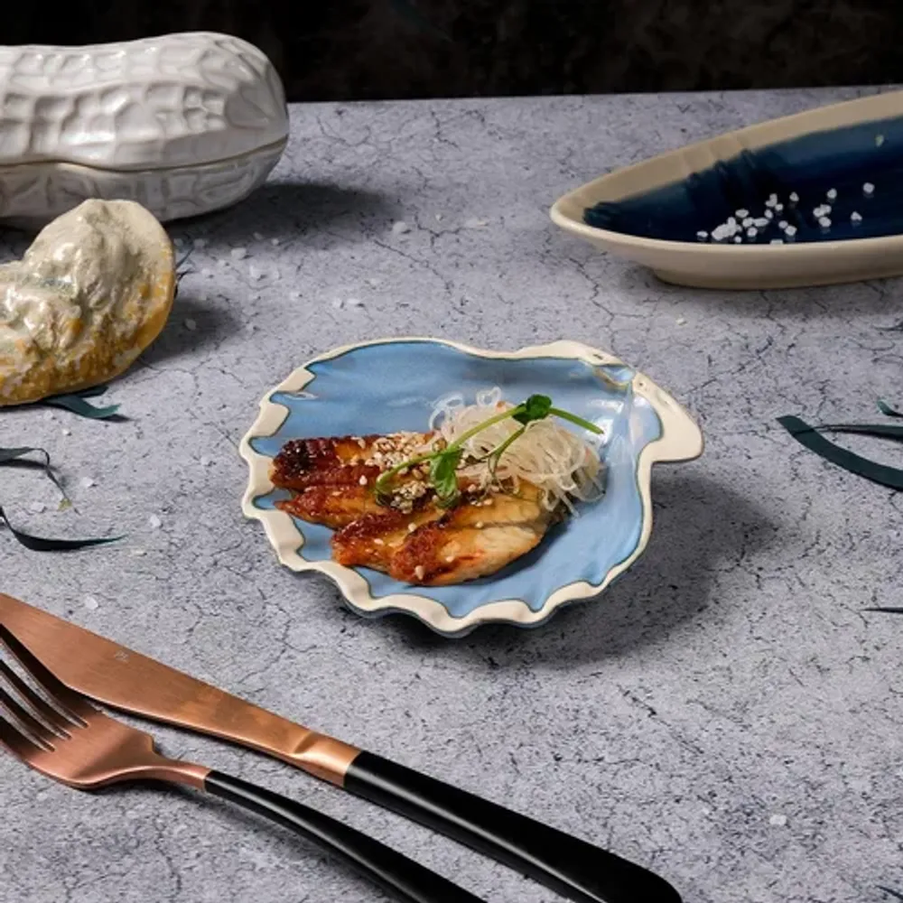 Блюдо для подачи 13*12,5 см h3 см емкость для закусок Shell Northern Blue Frutti di Mare P.L. [1]