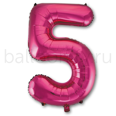 Шар ЦИФРА 5 Fuchsia 40" 102 см