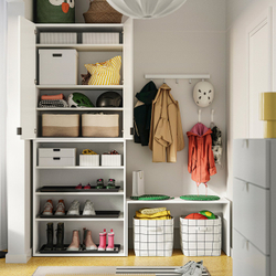 IKEA STUK  (ИКЕА СТУК)  -  Коробка с отделениями - белый/чёрный 17х32х10 см