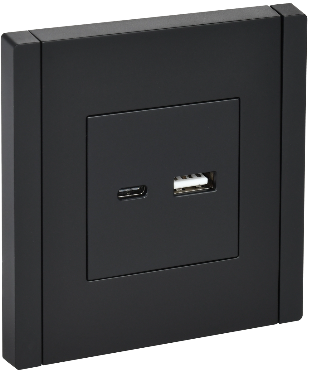 FORTE&PIANO Розетка USB A+C 3,1А FP150 черный IEK