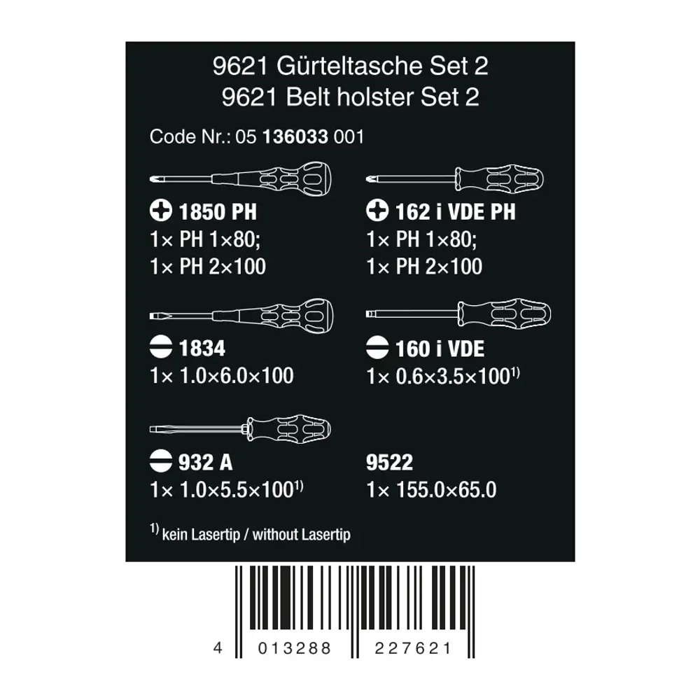 Набор отвёрток 9621/2 WERA 05136033001
