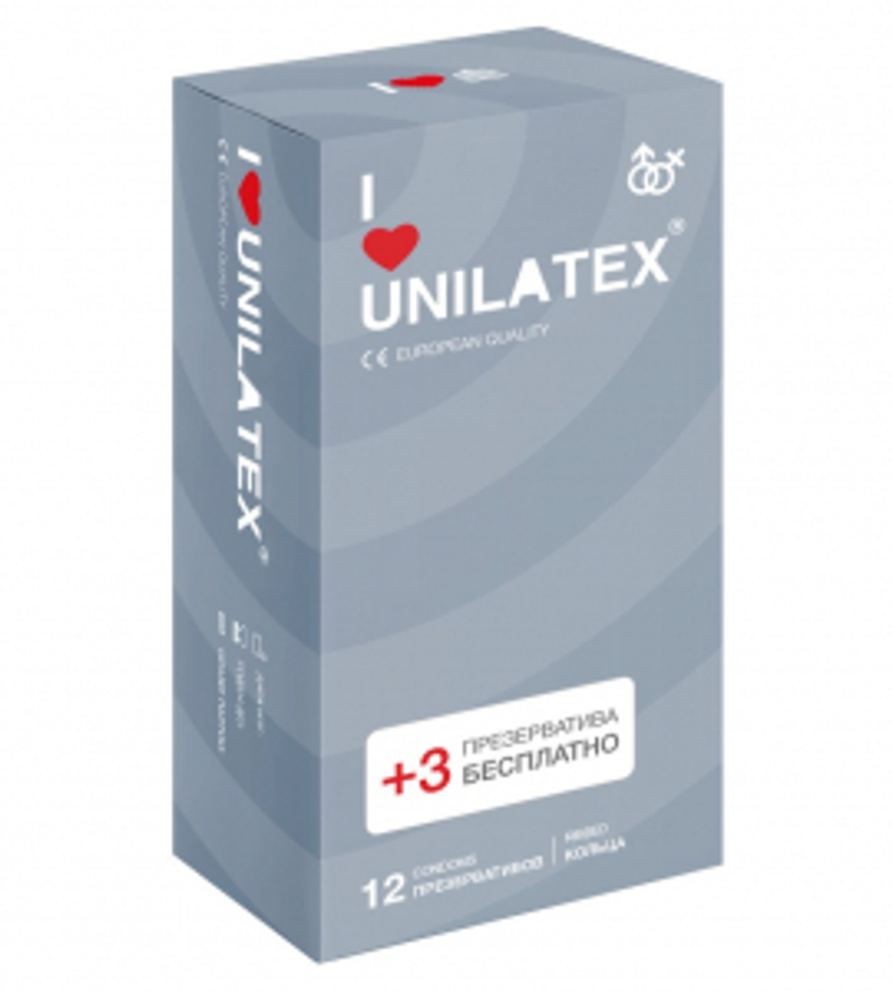 Unilatex "RIBBED" №12+3 Презервативы -- 3021