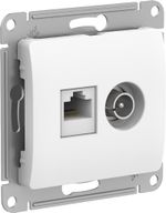 Schneider Electric GLOSSA Белый Розетка механизм двойная ТВ + компьютерная RJ45, категория 5Е,GSL000189
