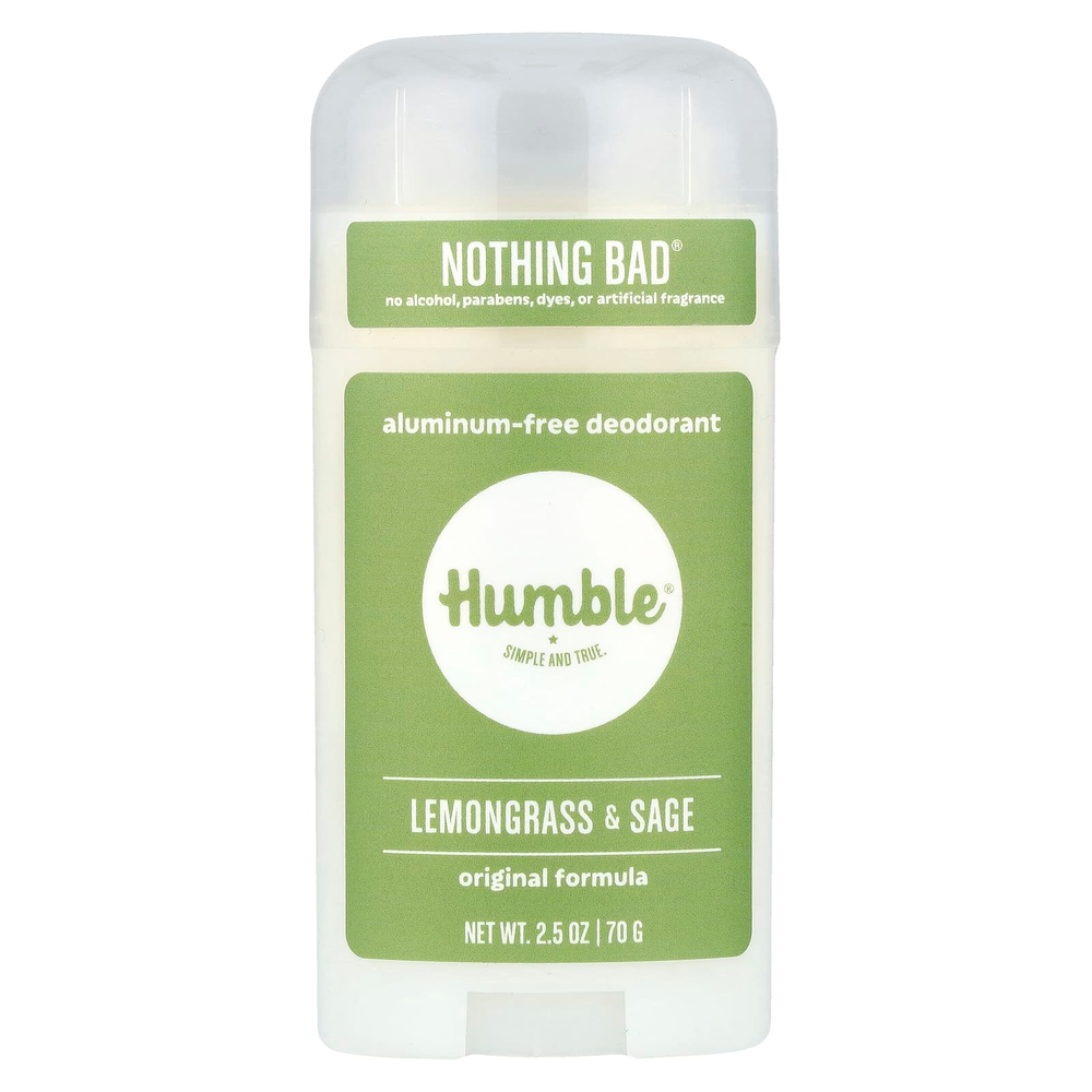 Humble Brands, Дезодорант без алюминия, лемонграсс и шалфей, 70 г (2,5 унции)