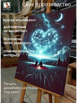 Картина Созвездие сердец для интерьера 30х40см 1шт.