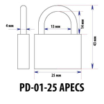 Замок навесной Апекс PD-01-25 (MBC-122)   Арт.12770