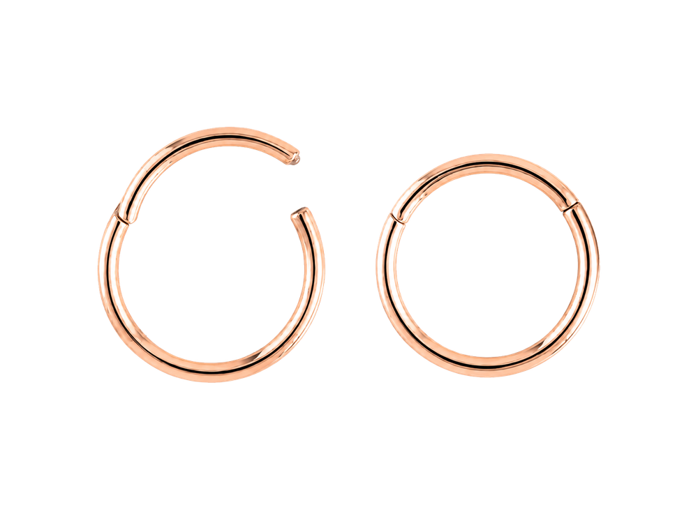 Кольцо-кликер из титана с PVD покрытием розовым золотом
