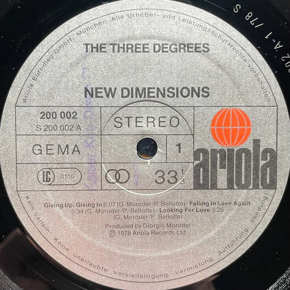 The Three Degrees ‎– New Dimensions (Германия 1978г.)