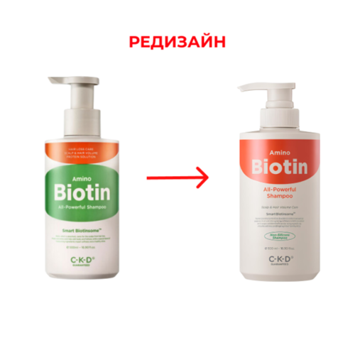 CKD Шампунь с аминокислотами и биотином - Amino Biotin all-powerful shampoo, 500мл