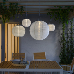 IKEA SOLVINDEN  (ИКЕА СОЛВИНДЕН)  -  Подвесной светильник на солнечной батарее LED - для улицы/шар белый 45 см