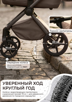 Sweet Baby Коляска 2 в 1 SBL Alba 2.0 Dark Beige