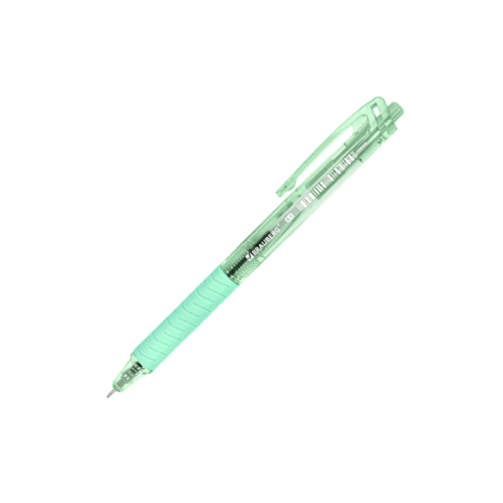 Ручка авт. BRAUBERG "CLASSIC PASTEL", с грипом, СИНЯЯ, корпус ассорти, 0,5 мм, линия письма 0,35 мм,