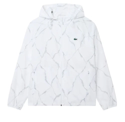 Мужская теннисная куртка Lacoste Reflective Crocodile Print - white