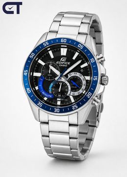 CASIO EFV-620D-1A2VUDF EDIFICE мужские наручные часы — стальной хронограф с черным циферблатом