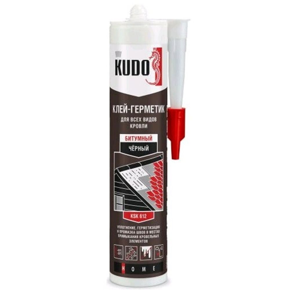 Герметик д/крыш и гибкой кровли KUDO HOME (клей) битумн. черный 280мл / KВK-612 Герметик д/крыш и гибкой кровли KUDO HOME (клей) битумн. черный 280мл / KВK-612