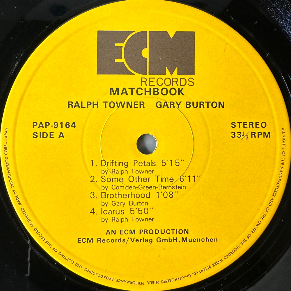 Ralph Towner, Gary Burton ‎– Matchbook (Япония 1975г.)