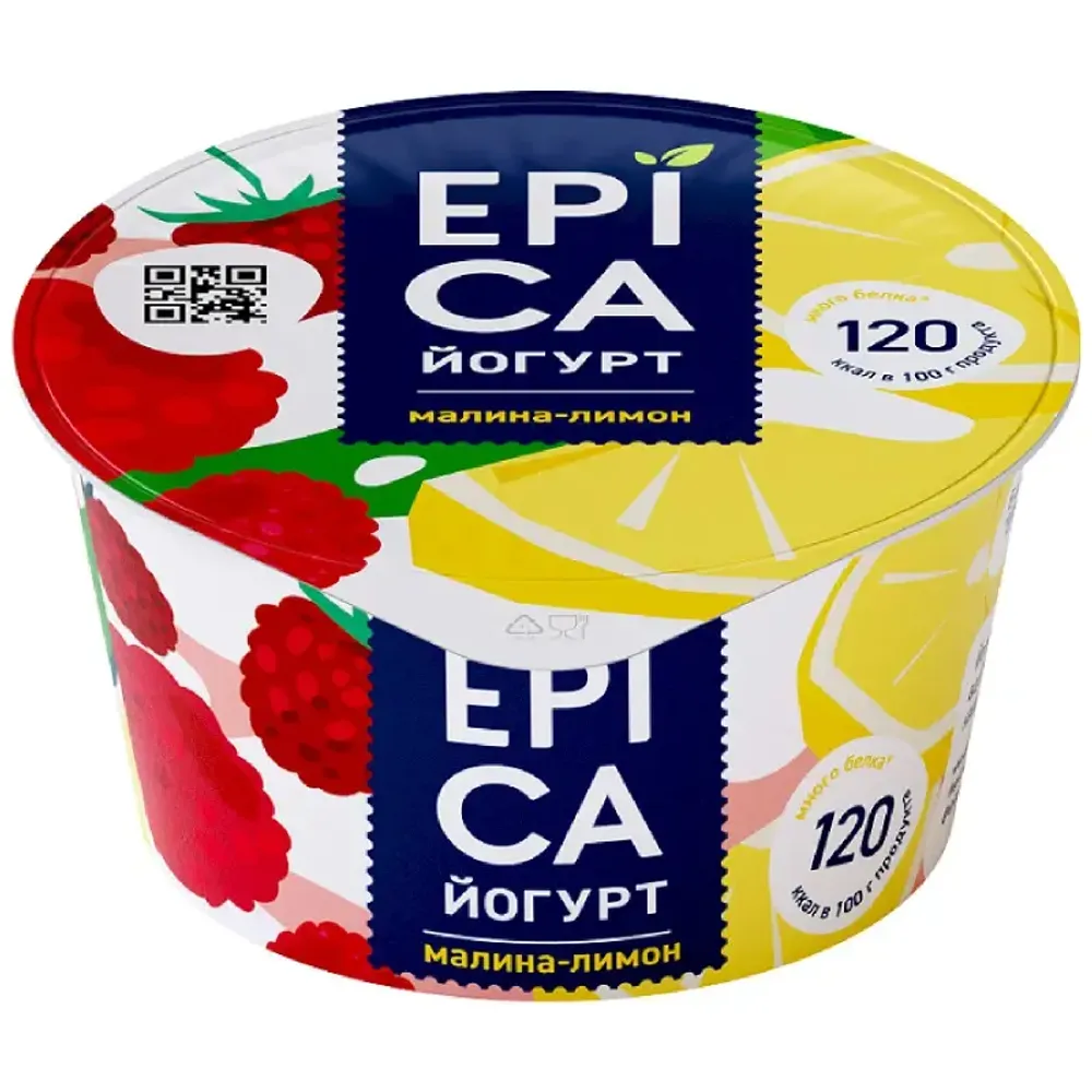 Йогурт EPICA 4,8% 130г c малиной и лимоном