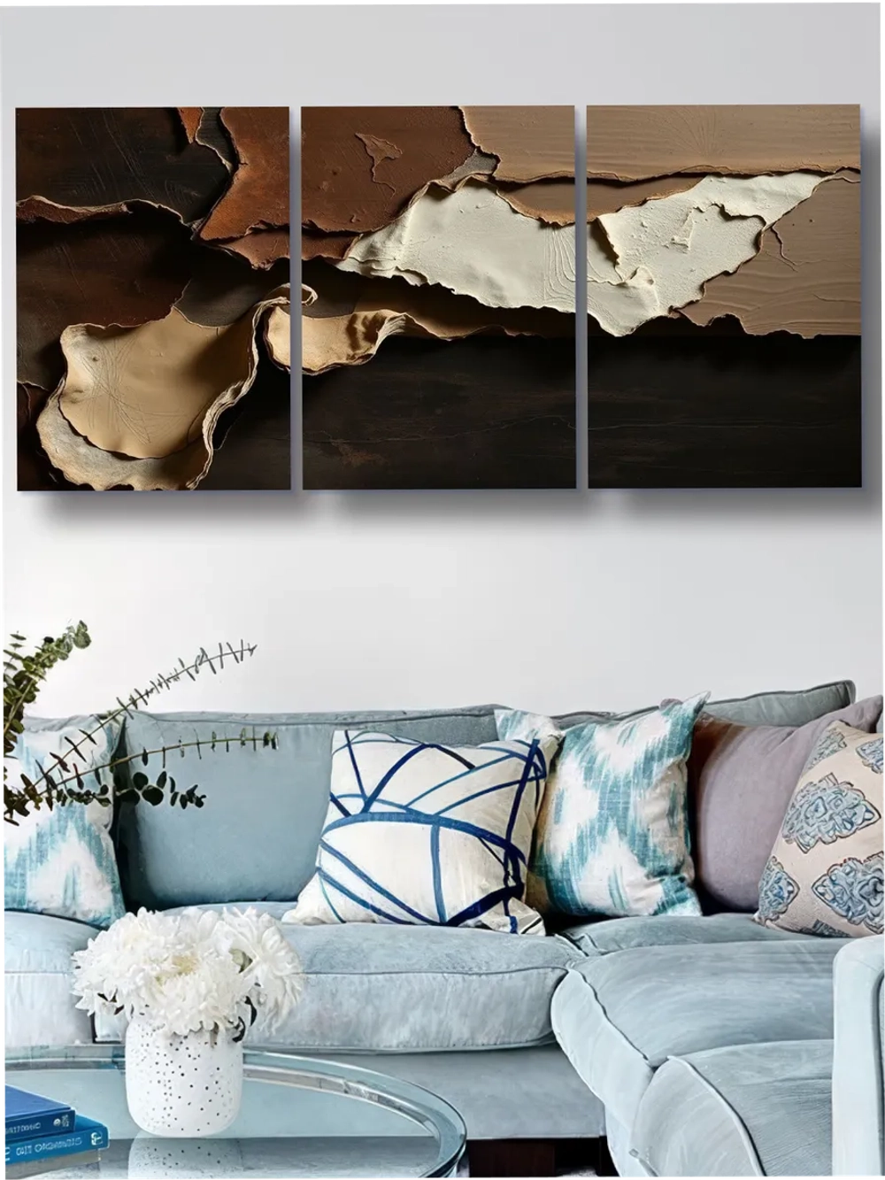 Картина Кожаная мозаика модульная 50x70см 3шт.