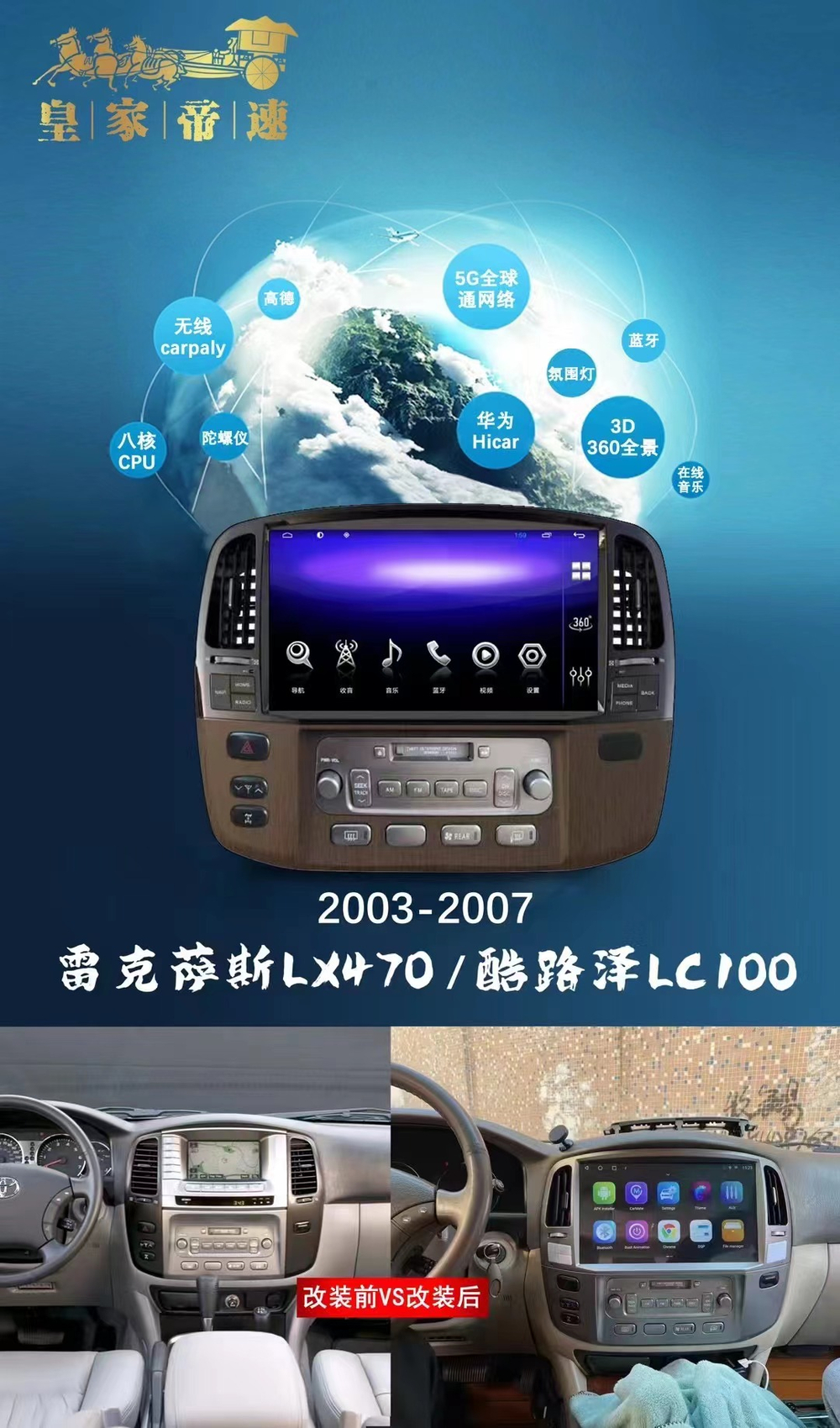 Установочный комплект для LEXUS LX 470 2002+  KUBERG KP-T1305
