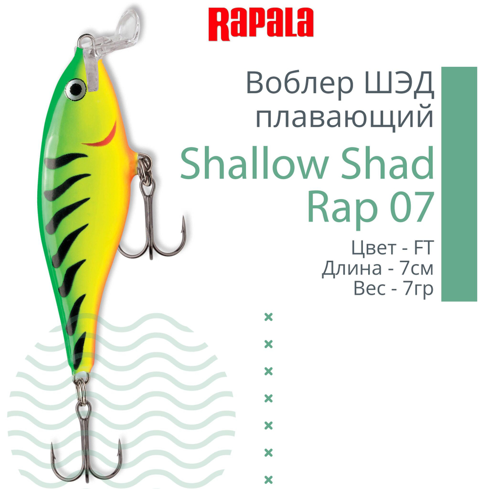 Воблер RAPALA Shallow Shad Rap 09, 9см, 12гр, цвет HT