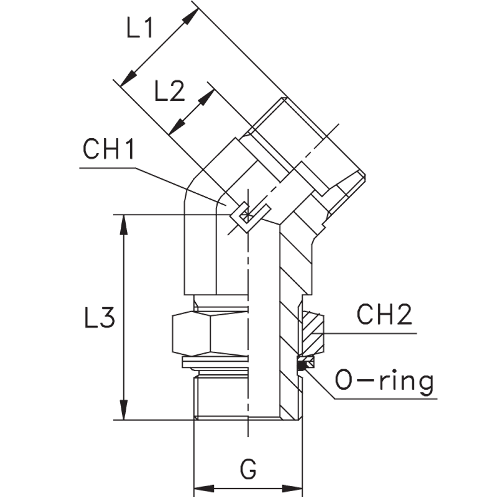Штуцер FRG45 DL28 BSP 1 (корпус)
