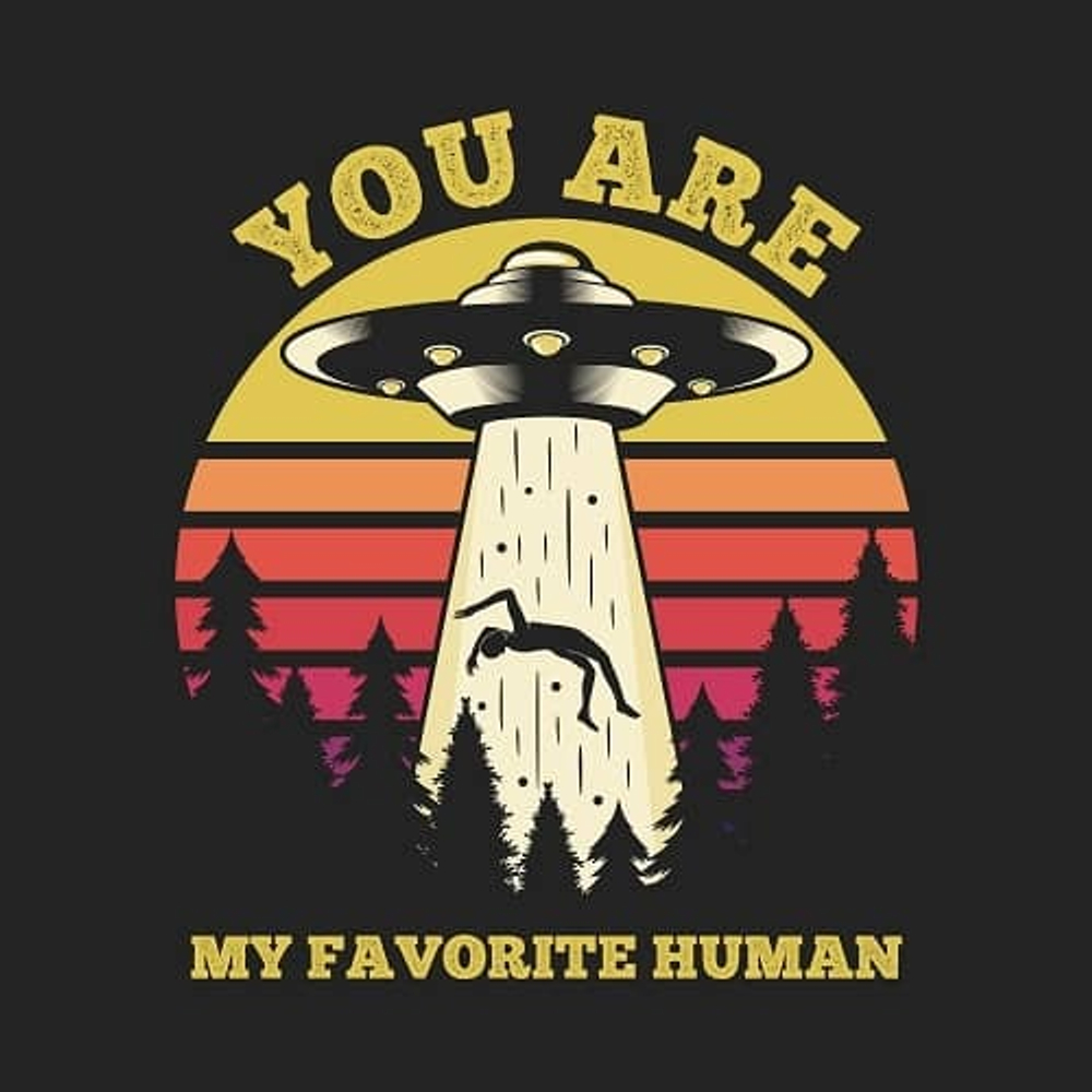 принт You are my favorite human черный