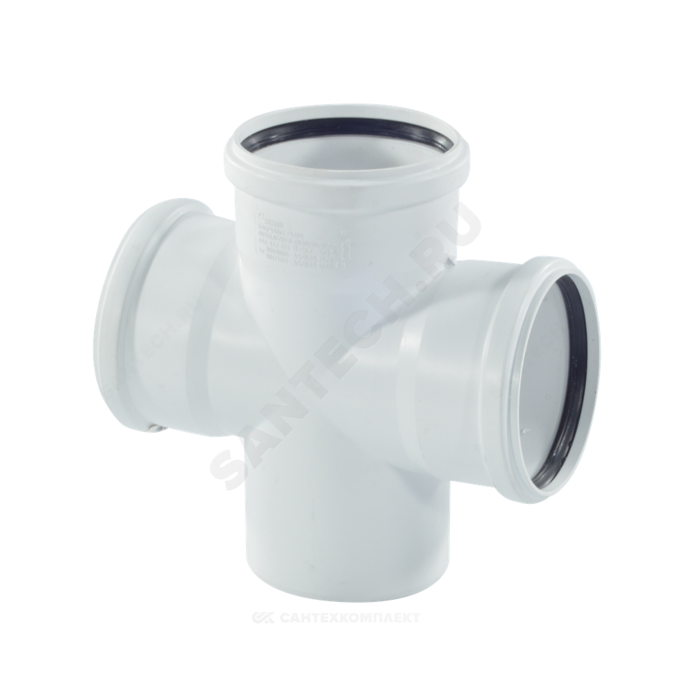 Крестовина PP-H 1-плоскостная бесшумная белая RAUPIANO PLUS Дн 110х110х110х87гр б/нап в/к Rehau 11215541001
