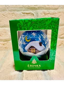 Елочный шар "Лесная избушка " 8.5см