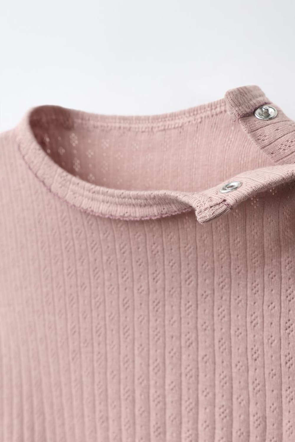 ZARA КОМПЛЕКТ ИЗ БОДИ И ПОЛЗУНКОВ В РУБЧИК, ЦВЕТ РОЗОВОГО МЕЛА