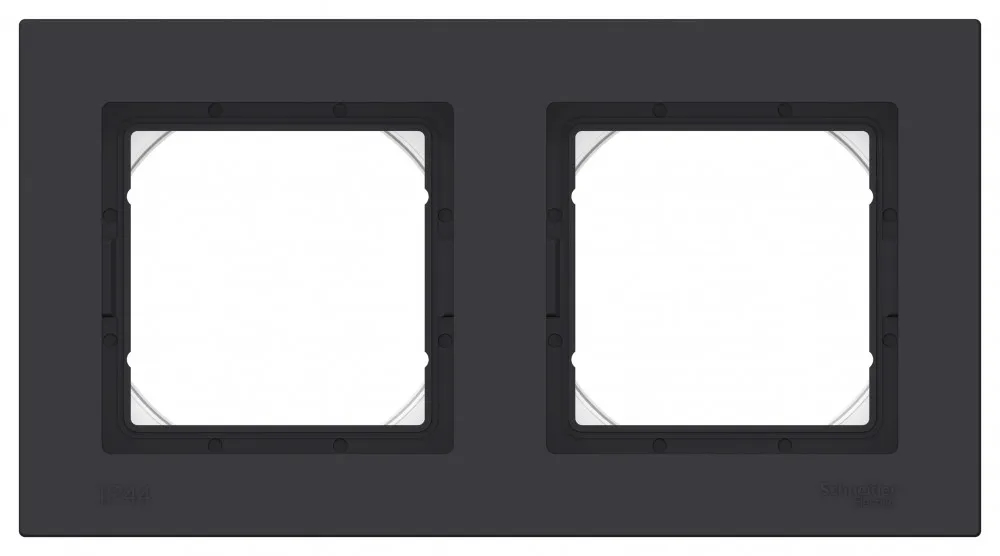 ATLASDESIGN AQUA 2-постовая РАМКА, IP44, КАРБОН