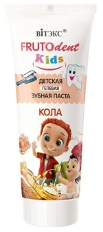 Витэкс FRUTOdent Kids Детская гелевая Зубная паста КОЛА 65 мл