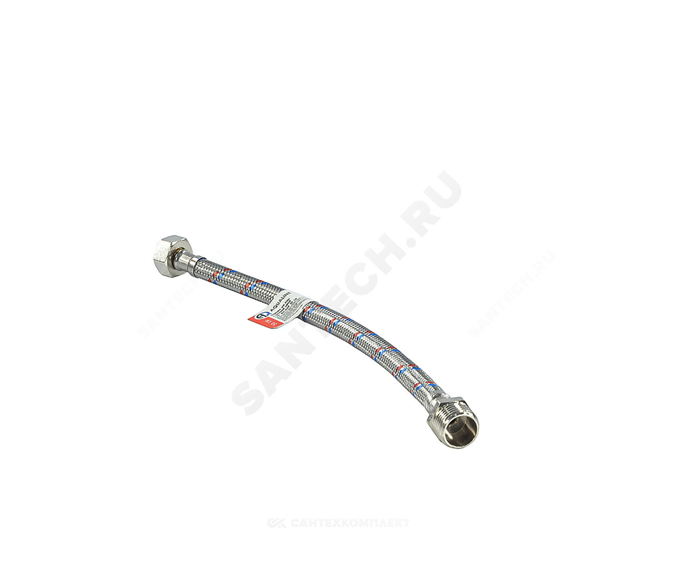 Подводка гибкая для воды нержавеющая оплетка 1/2" г-ш L=1м AQUALINE 01432
