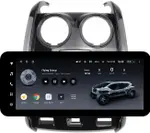 Магнитола для Renault Duster 1 2015-2020, Lada Largus 2021+ (без мультируля, рамка большая глянец) - Teyes LUX ONE ROUND монитор 12.3" 2K QLED на Android 10, Быстрая, CarPlay, 4G SIM-слот