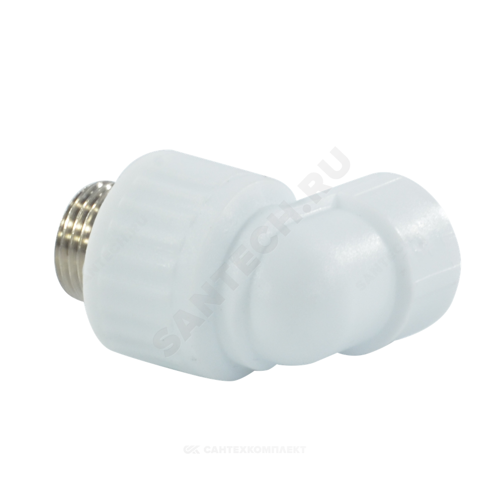 Угольник PP-R комбинированный белый Дн 32х1" НР VALFEX 10126032