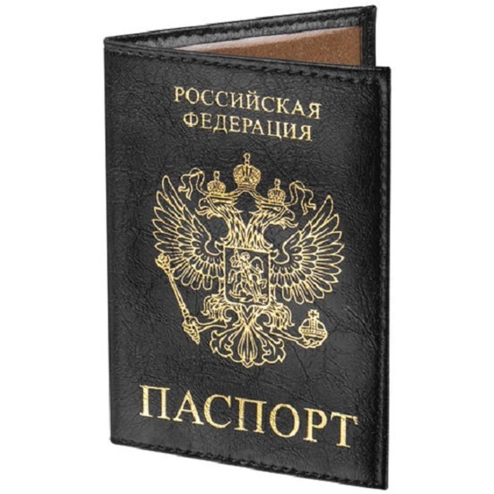 Обложка на паспорт, Staff Profit, Паспорт, экокожа, черная
