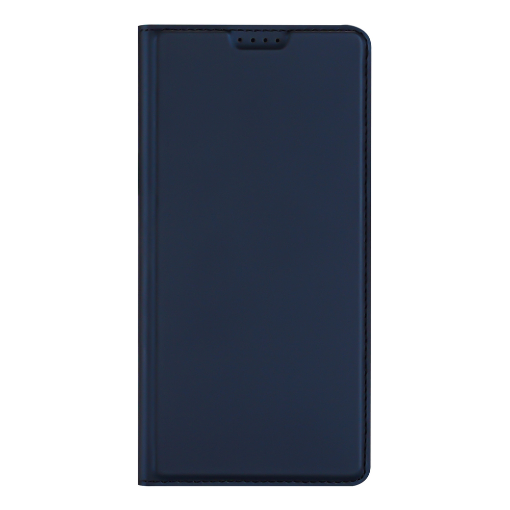 Чехол книжка из кожи синего цвета для смартфона Infinix Hot 70, серия Skin Pro Series от Dux Ducis