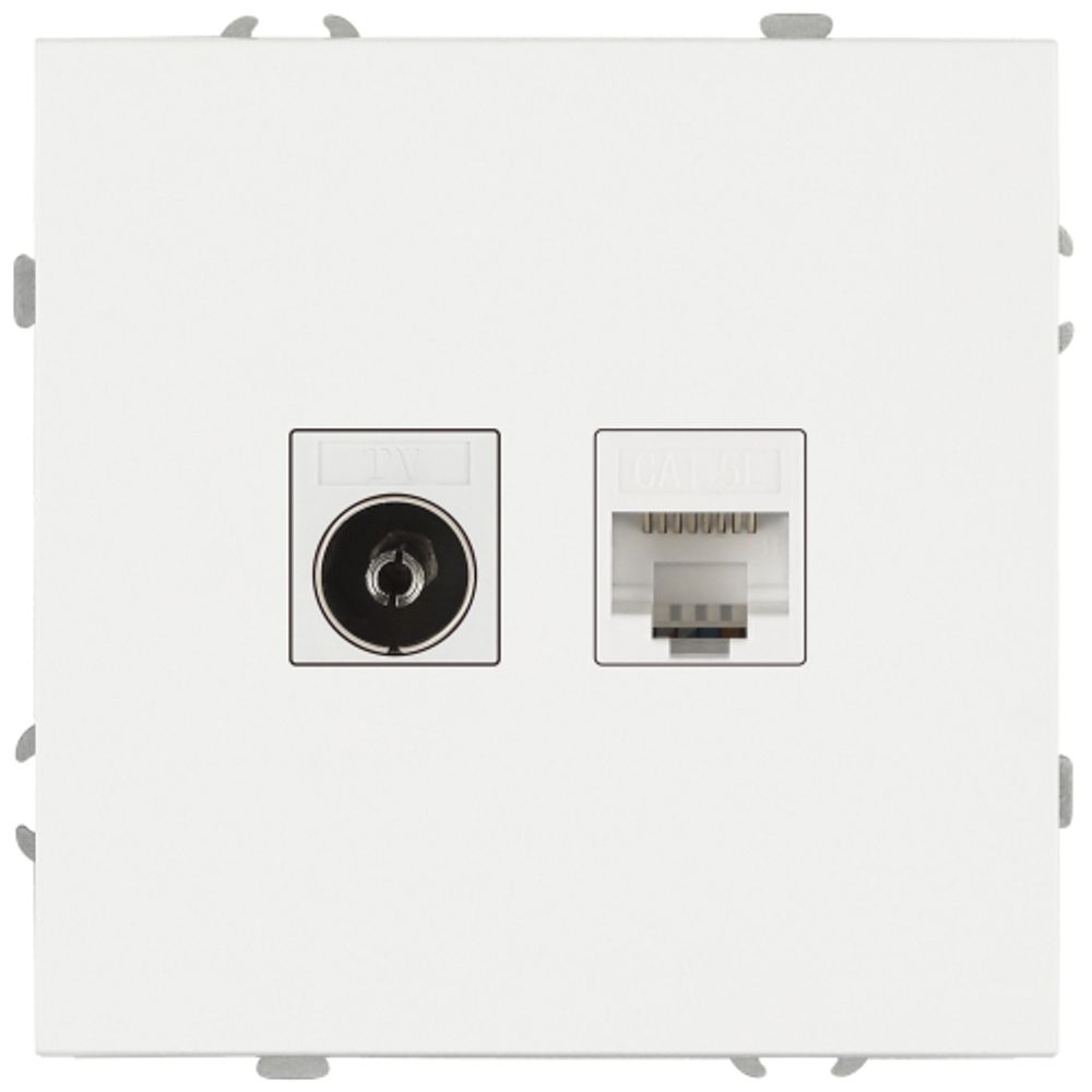 Розетка ЭРА Galaxy 15-3110-01 комбинированная RJ45+TV IP20 белый | Эра Galaxy