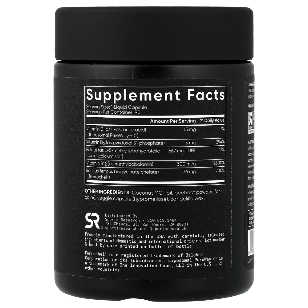 Sports Research, Blood Balance™, 90 растительных капсул с жидкостью