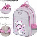 Рюкзак BRAUBERG FAVOUR, 2 отделения, 3 кармана, "Fluffy kittens", 40х29х15 см, 271417