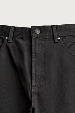 ZARA БРЮКИ С ПРИНТОМ BARREL FIT НА ШНУРКЕ, ЧЕРНЫЙ