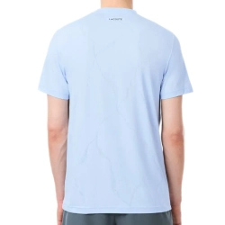 Мужская теннисная футболка Lacoste Ultra Dry Crocodile Jacquard Tennis - sugared blue