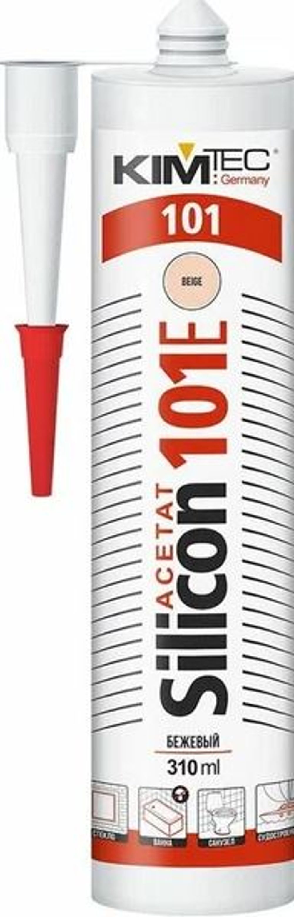 Герметик силиконовый универсальный Бежевый (багама), 310мл, 101Е KIM TEC
