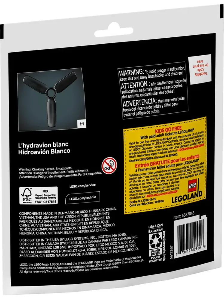 Конструктор Technic 30736 Белый гидросамолёт