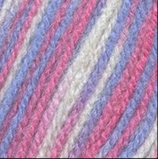 Пряжа "Подмосковная меланж", 50% шерсть, 50% акрил, 100гр-250м, розовый/голубой/белый