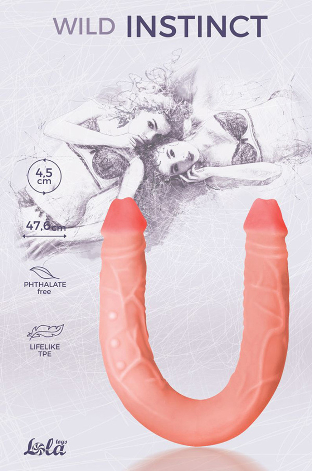 Двусторонний фаллоимитатор 47,6см Lola Games Instinct Wild 5570-04Lola