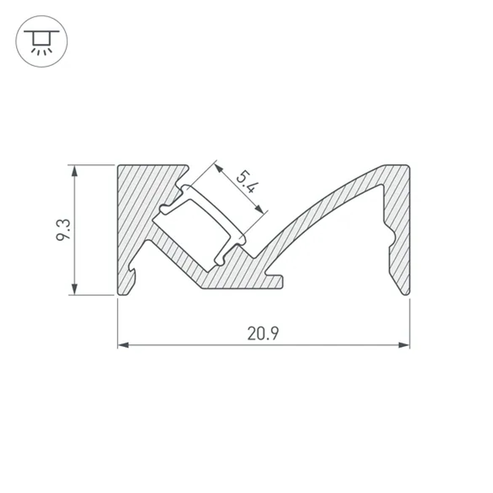 Профиль SL-BEVEL-W21-2000 ANOD BLACK (Arlight, Алюминий) 043688