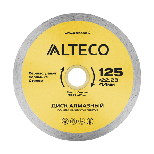 Диск алмазный по керамической плитке ALTECO 125x22.23x1.4 мм